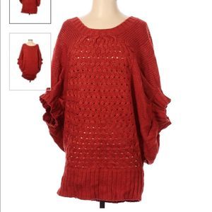 Designer sweater Vertigo unique orange sweater dress tunic large